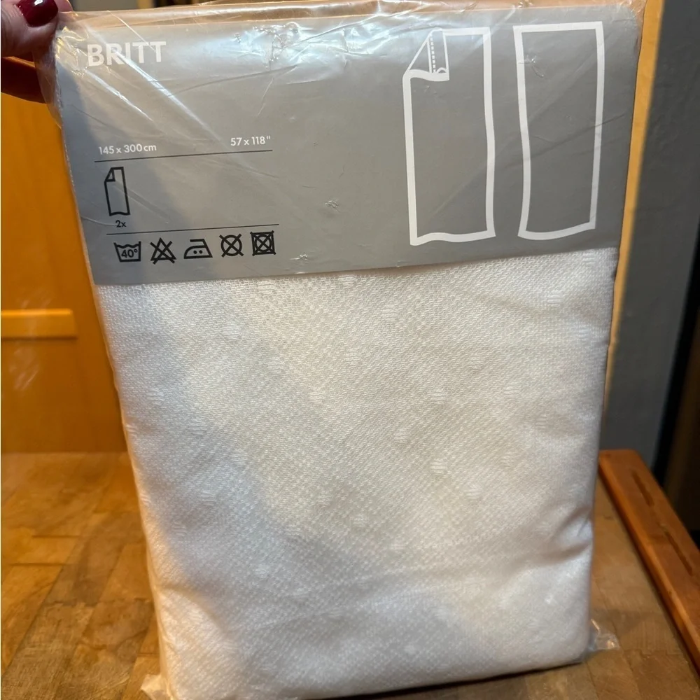 IKEA White Polka Dot Curtain Panel Brand New 57x 118 Brand New
